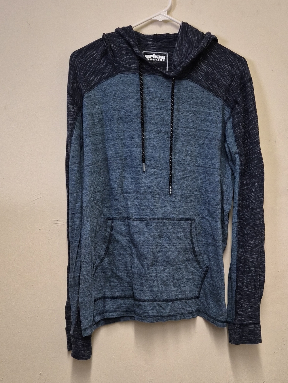 urban pipeline two-tone blue hooded pullover | Size XXL